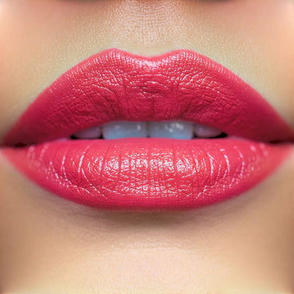 Hello Biscuit Beauty Kiss This bright red crème lipstick with a luminous finish and hydrating formula.