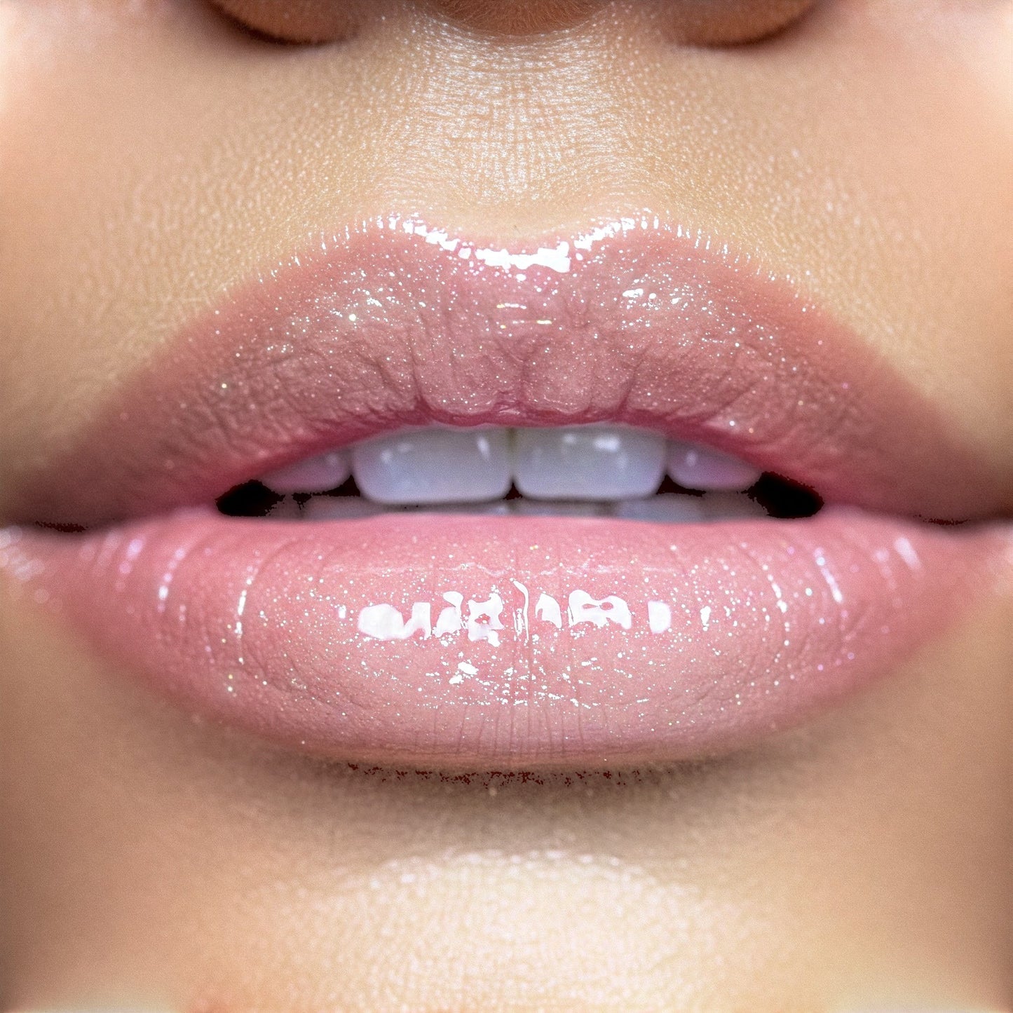 Hello Biscuit Beauty Strawberry Wine lip gloss in soft pink with a radiant, non-sticky shine.